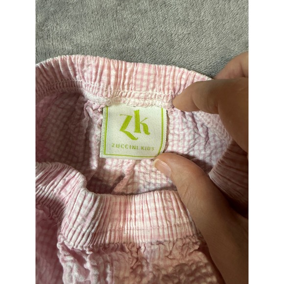 Zuccini Kids Size 18M Pink Ruffle Gingham Stretch Shorts Spring Summer Easter - Picture 3 of 4